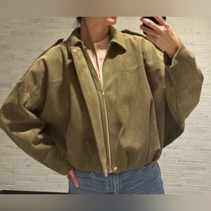 Zara Faux Suede Bomber Jacket